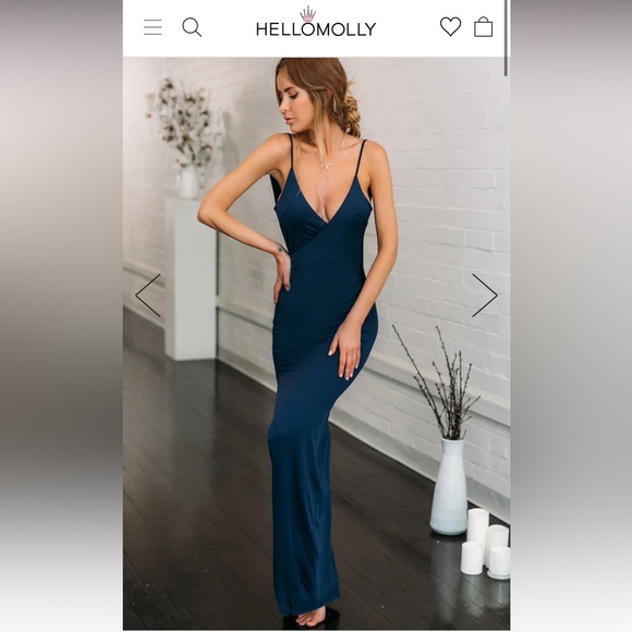 NWT Bullseye Cowl Back Maxi Dress - Navy - Hello Molly - SMALL - Picture 1 of 10